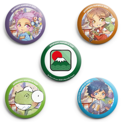 Badges Japan Expo Marseille 2024 - Lot de 5